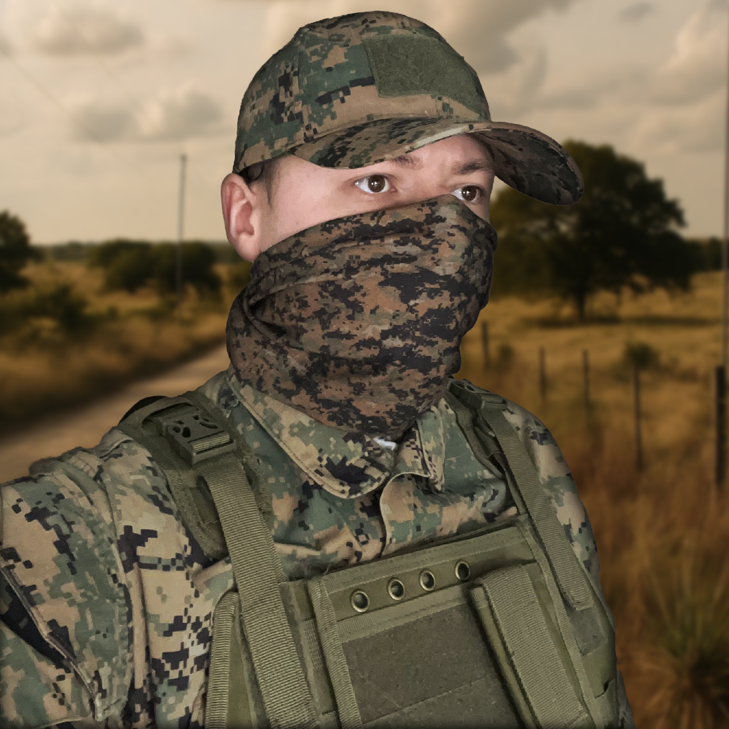 MARPAT Woodland Seamless Neck Gaiter Mask
