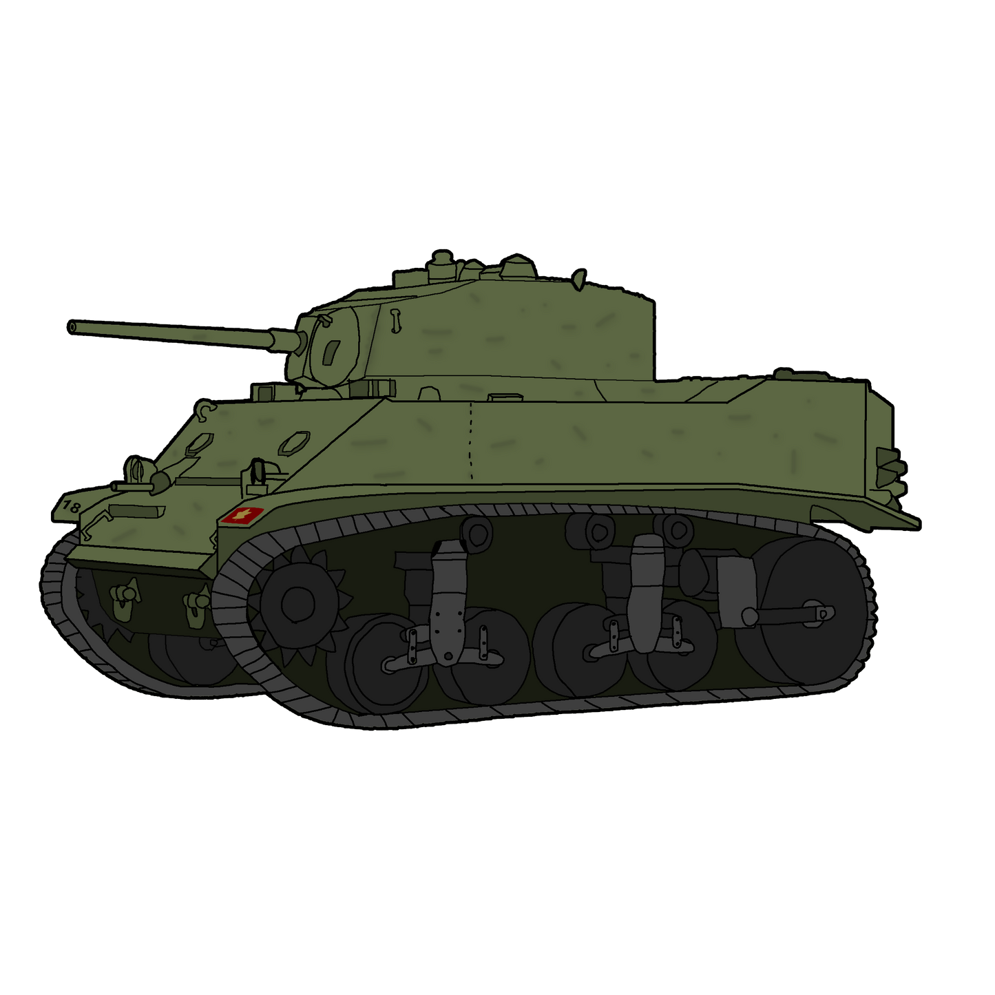 Canadian M5A1 Stuart Tank Sticker