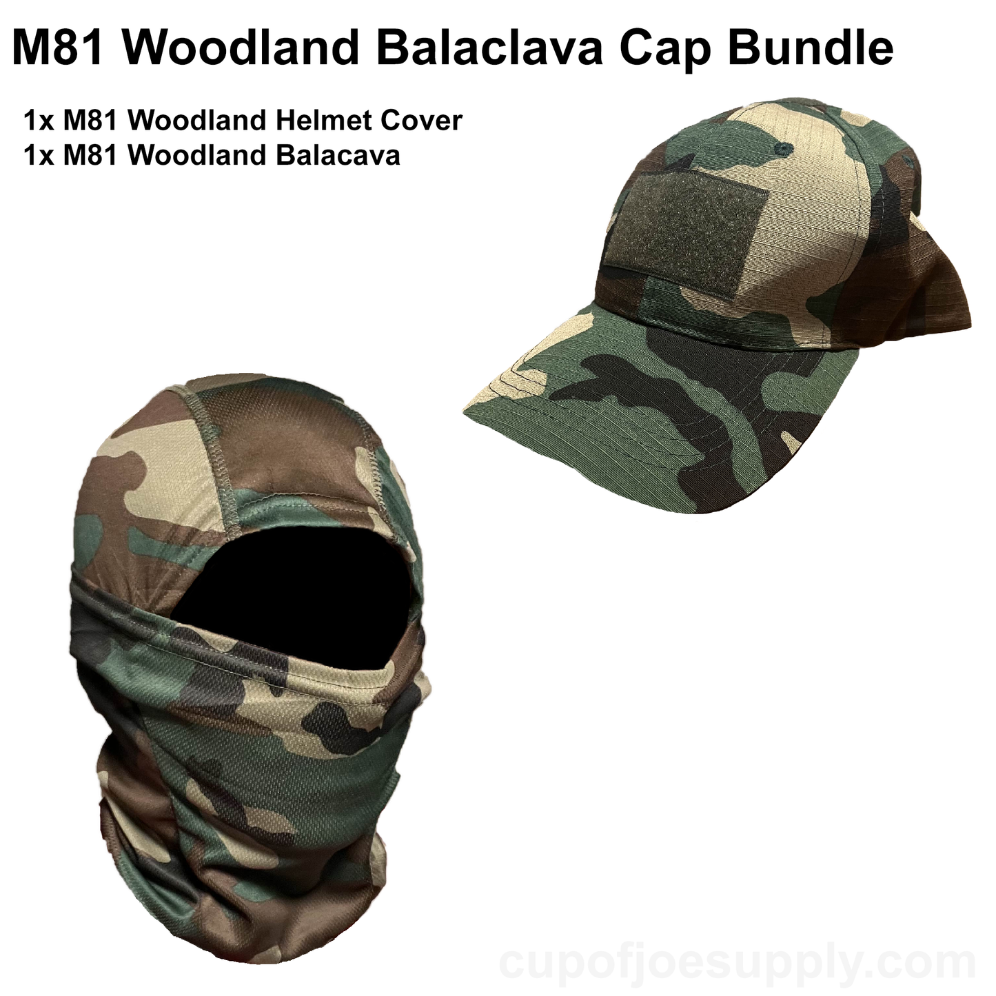 M81 Woodland Balaclava Cap Bundle